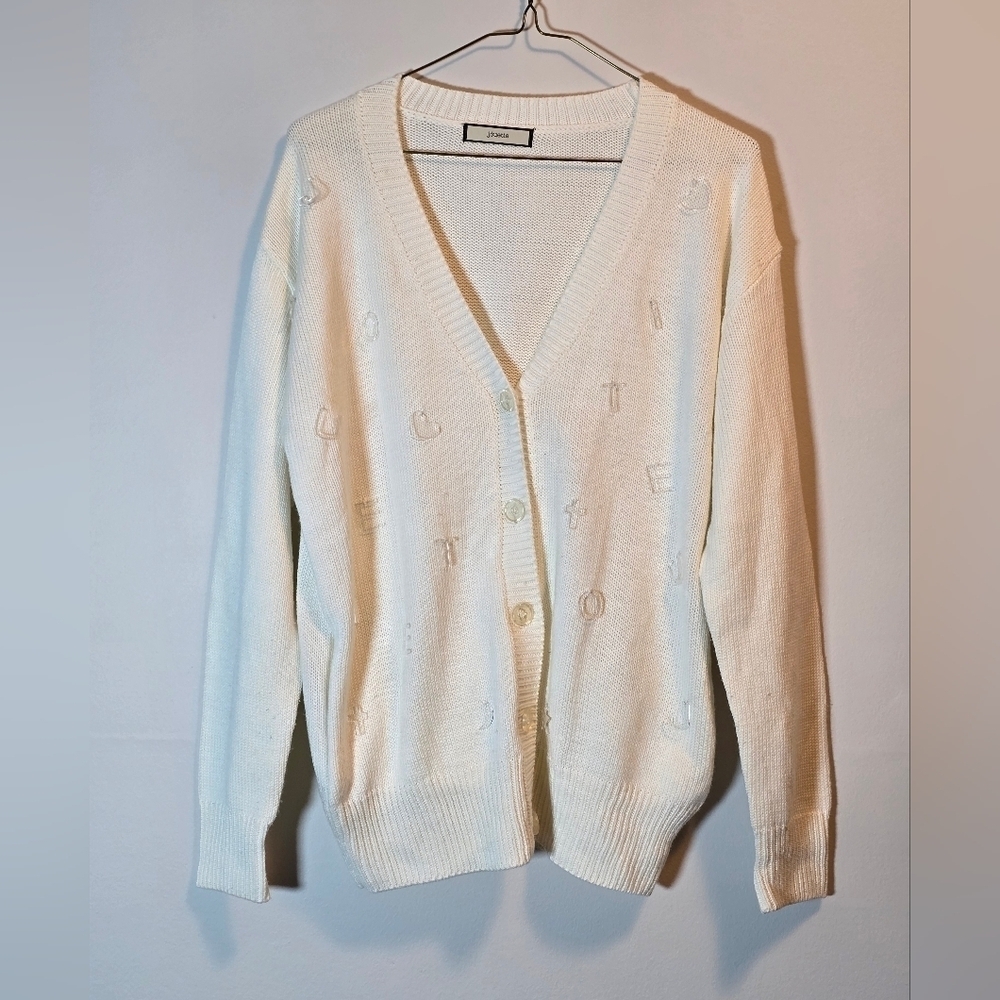 Jouetie knit cardigan color off white size medium